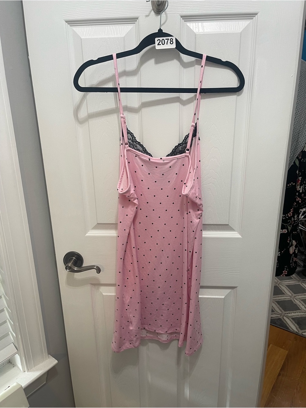 Pink Polka-Dot Lace-Trim Slip Chemise - Picture 7 of 10
